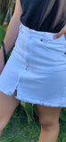 In A Zip Denim Skirt in White