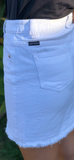 In A Zip Denim Skirt in White