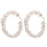 Shattered Pearl Hoops