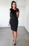 Siena Faux Fur Dress in Black